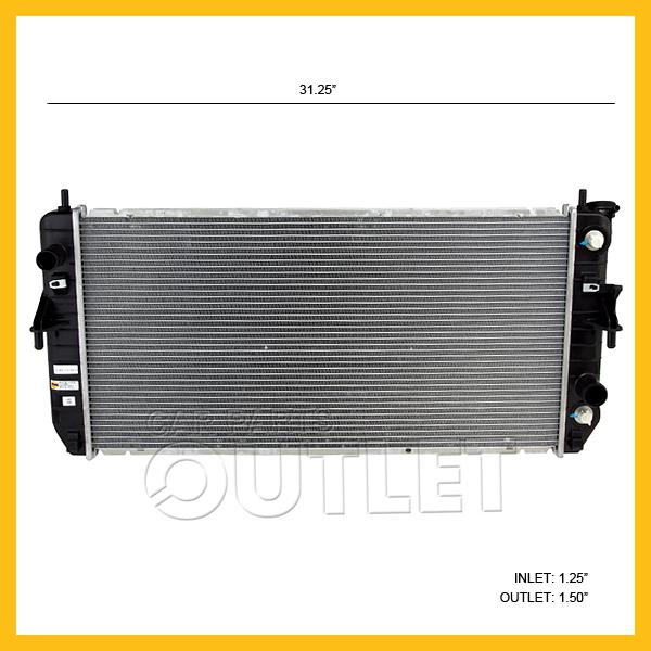 06 07 08 buick lucerne cxl 3.8l v6 cooling radiator auto trans toc w/o cxs/super