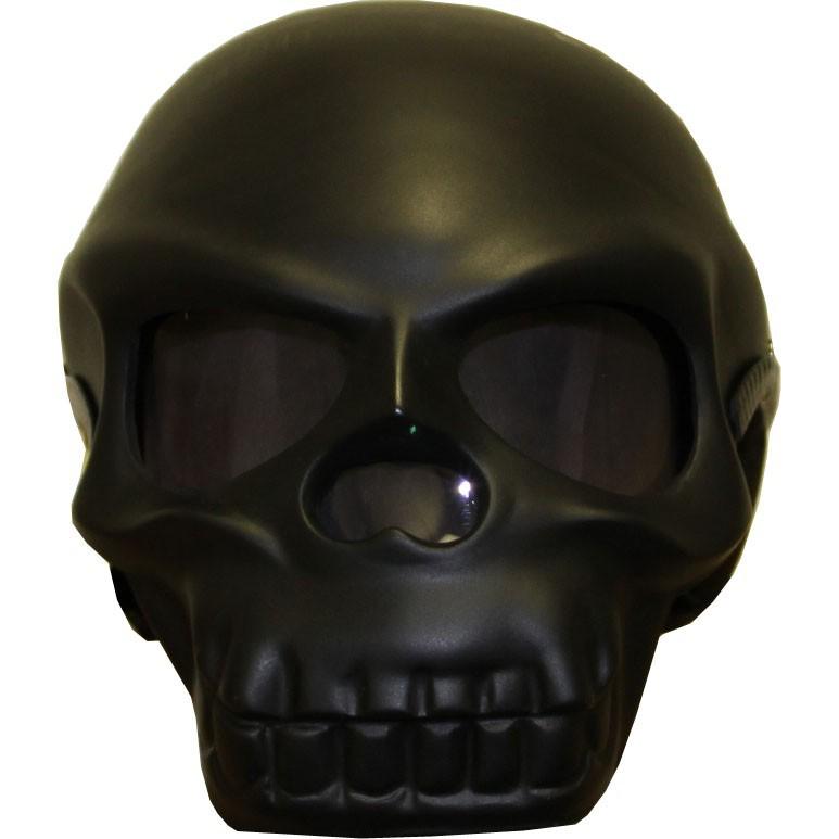 Large skull novelty motorcycle helmet  matte black shorty full bike biker 3d l +