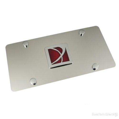 Saturn chrome logo on polished chrome license plate