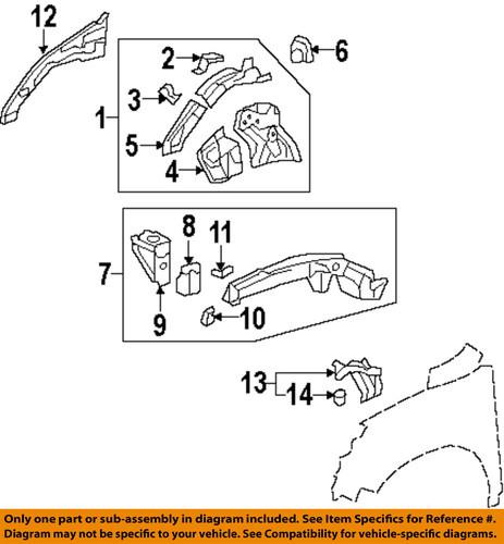 Honda oem 60613swaa00zz fender-upper extension