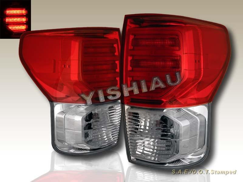 07 08 09 10 11 12 toyota tundra led tail lights red / clear g2 1 pair