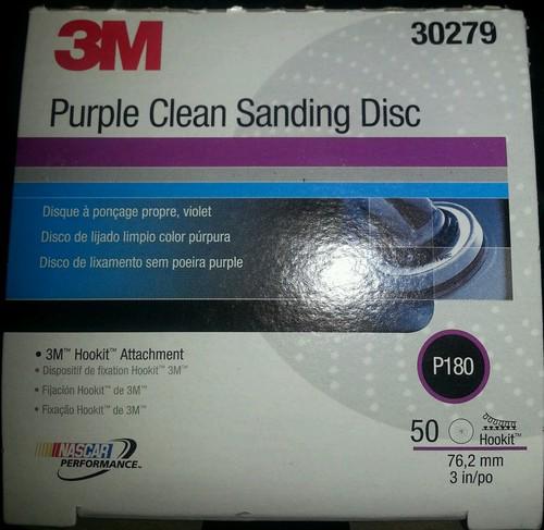 3m 3" purple clean sanding disc/ p180/ new!