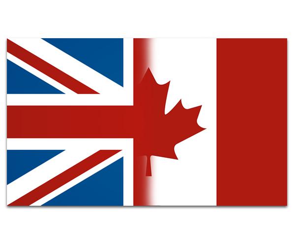 Britain canada flag decal 5"x3" british uk canadian vinyl car sticker (rh) zu1