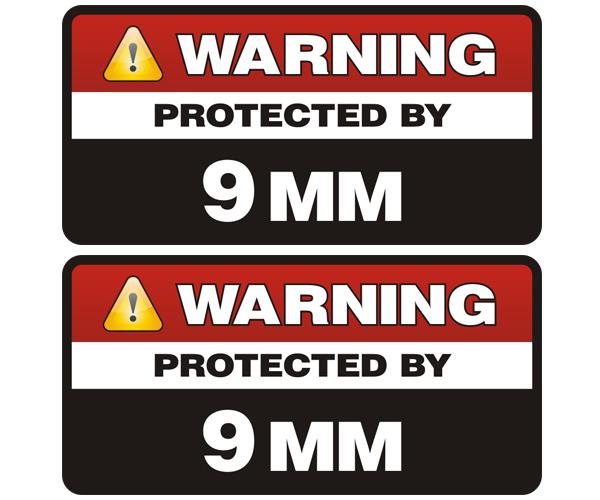 9mm protected by decal set 3"x1.5" molon labe handgun ammo vinyl sticker zu1