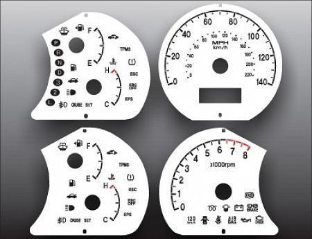 2007-2010 hyundai elantra instrument cluster white face gauges 07-10