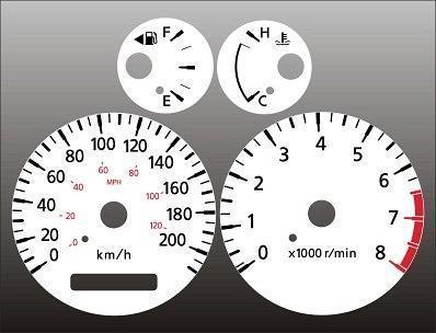 2000-2003 nissan sentra metric kph kmh instrument cluster white face gauges