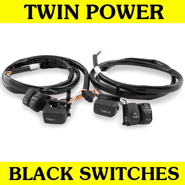 Black hand controls switches wiring kit harness for 1996-2006 harley models