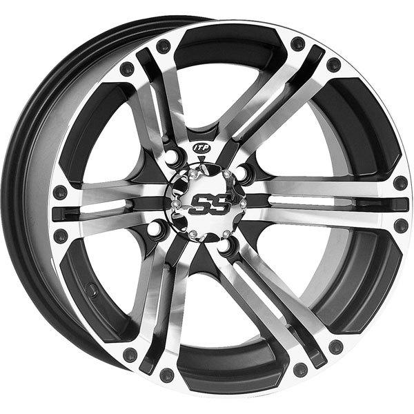 Machined w/black 14x8, 4/156, 5+3 itp ss212 alloy aluminum wheel