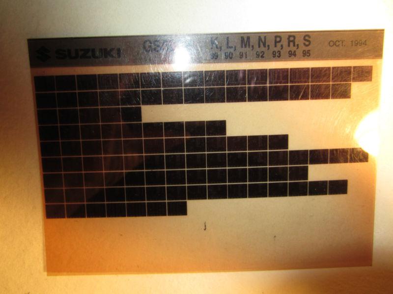 1989-1995 suzuki motorcycle gs 500e k l m n p r s microfiche parts catalog  