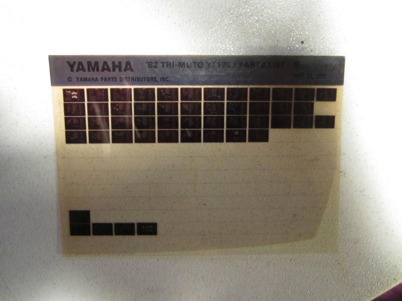 1982 yamaha 3 wheeler yt175 j tri-moto parts catalog yt 175 j three