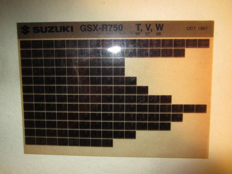 1996-1998 suzuki motorcycle gsx r750 t v w microfiche parts catalog r 750 