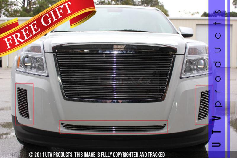 2010 - 2013 gmc terrain bumper & fog light billet grille chrome kit 3pc 