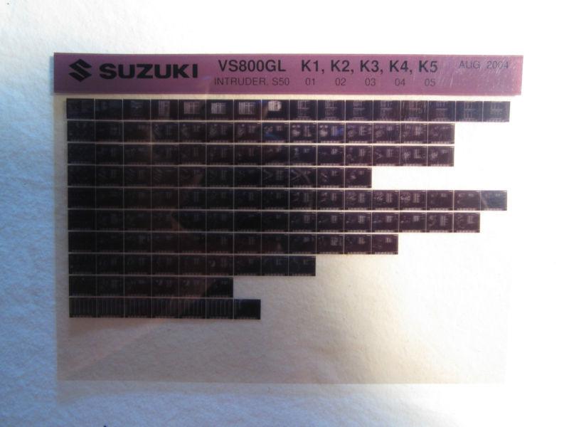 2001-2005 suzuki motorcycle vs800 k1-k5 intruder s50 microfiche parts catalog 