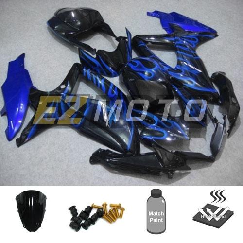 Inj fairing pack w/ windscreen & bolts for suzuki gsxr 600 750 k8 2008 2009 eab