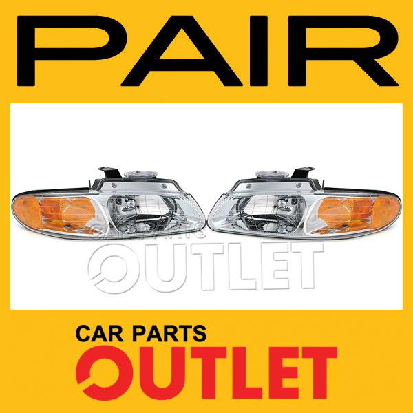 96-99 dodge caravan head light lamp pair lh+rh assembly