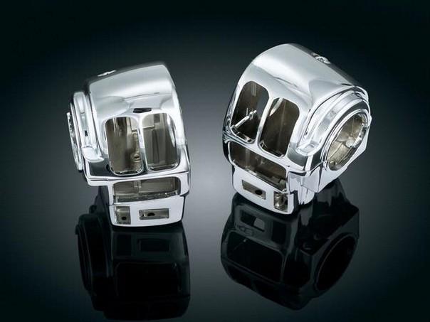 Kuryakyn switch housing set chrome for harley flhtc flhtk flhrc fltru 96-12