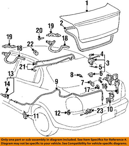 Toyota oem 6905552100 trunk lid-cylinder & keys