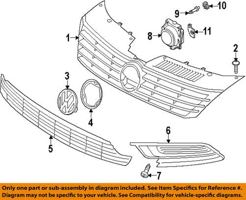 Volkswagen oem 3c8853601afxc front bumper & grille-emblem