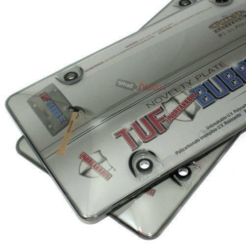 2 smoke tinted tough bubble license plate frame cover shields for auto-car-truck