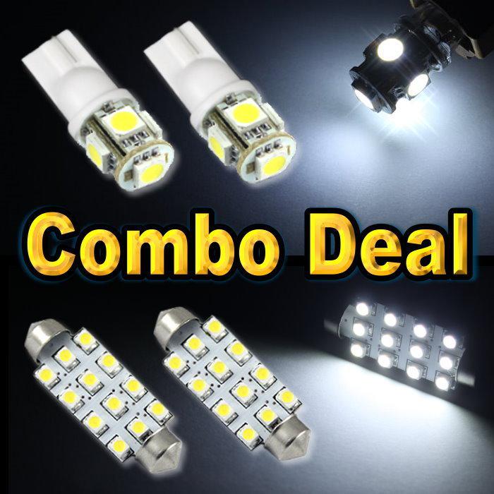 White led map t10 + dome lights 1.72" 42mm package deal #12