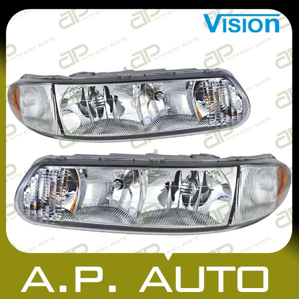 Pair head light lamp assembly 97-04 buick century custom limited w/o corner l+r