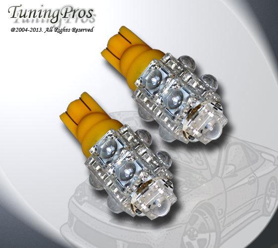 2pcs of t10 led front side marker 9 flux amber light bulb one pair 194na 2825