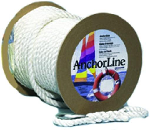 Unicord double braided nylon anchor line 3/8x100 gold/white 300150