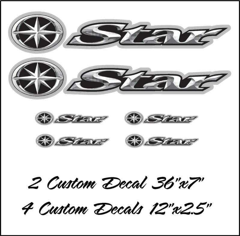 Star motorcycle, trailer wall man cave graphic - star 6pc decal kit