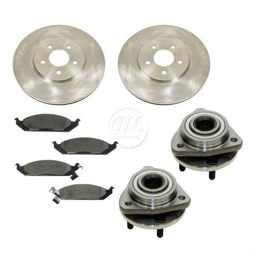 Wheel hub ceramic brake pad rotor front kit for cirrus stratus sebring breeze