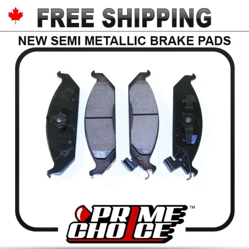 New premium complete set of front metallic disc brake pads with shims