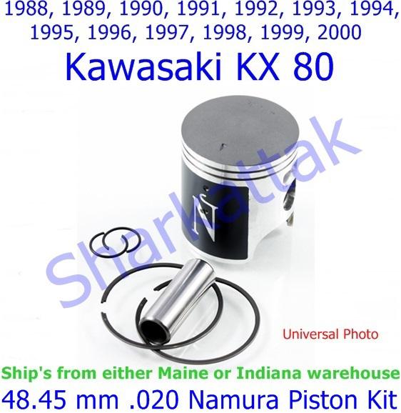 1988-2000 kawasaki kx 80 namura 48.45 mm .020 piston kit 