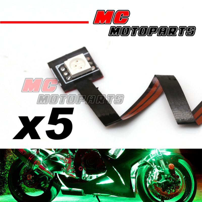 5 pcs green mini tiny smd led 5050 12v strip lights for buell motorcycle