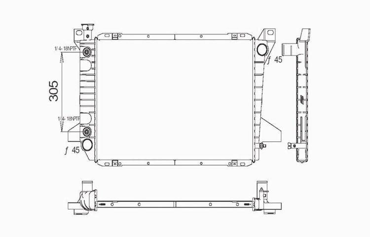 Replacement radiator 1995-1997 ford mercury lincoln auto / man 4.6l v8 f5vy8005c