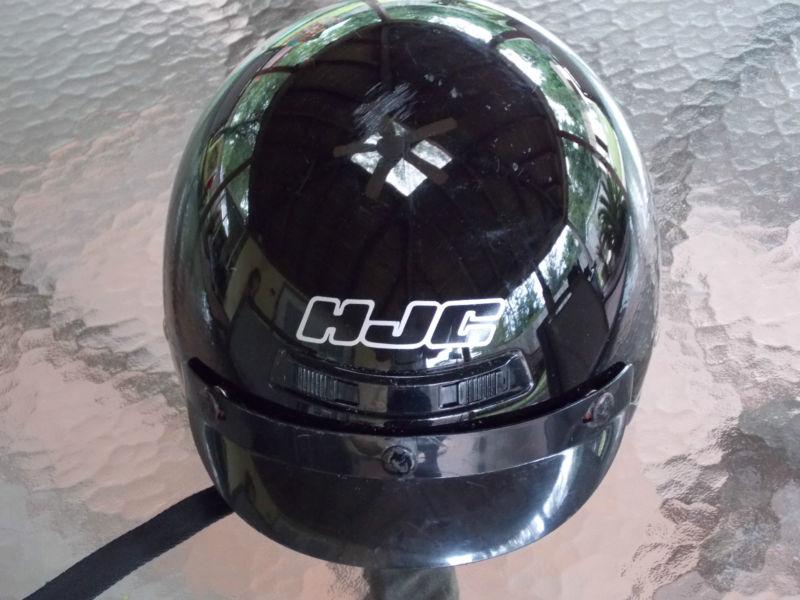 Hjc is-2 motorcycle solid helmet black large