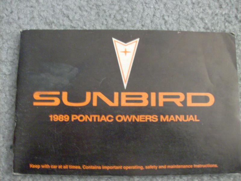 1989 pontiac sunbird owner's manual