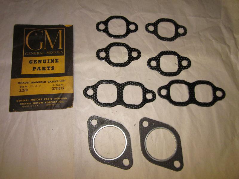 Nos gm 1955 56 chevy bel air nomad 210 corvette truck 265 v8 exh gaskets 3711675