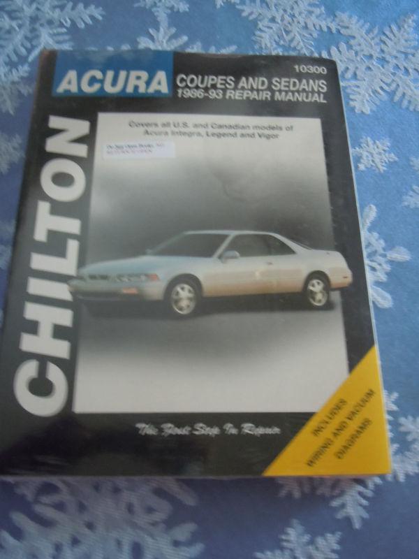 Chilton's~acur​a coupes and sedans 1986-93 repair manual~all u.s./canadian model