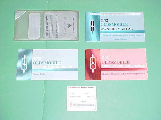 1972 original oldsmobile 98 ninety eight owners manual service guide w/ case 72