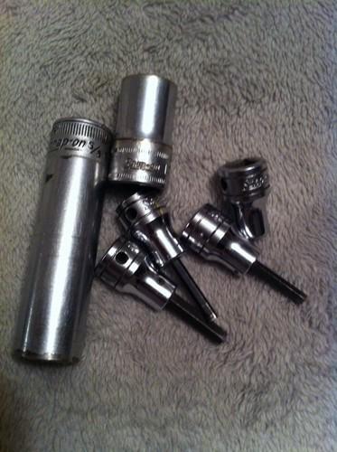 Snap-on s-200 1/2" drive 5/8" deep 12 point socket 5 others