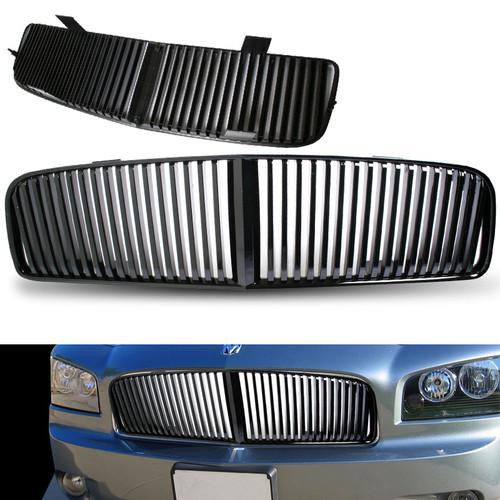 2005-2010 dodge charger abs front vertical grill black