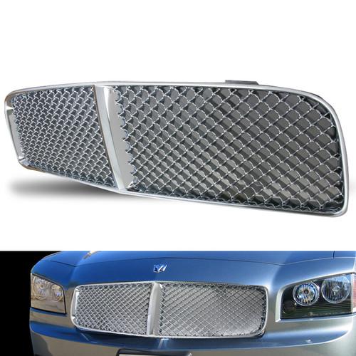 2005-2008 dodge charger abs front grill mesh chrome