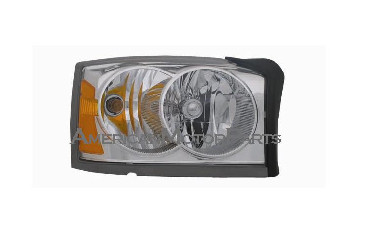 Right passenger side replacement headlight w/o black bezel 05-07 dodge dakota