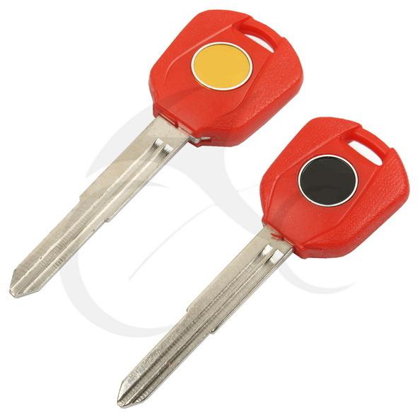 2pcs red blank key uncut blade for honda cbr600 03-06 07-12 cb900 cb919f cbr929