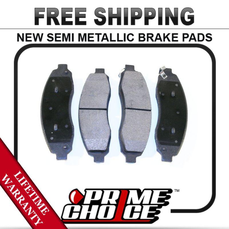 Front semi metallic disc brake pad kit full set with lifetime warranty