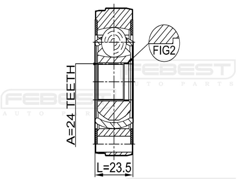 Joint shaft assy - febest # 2711-xc90sha