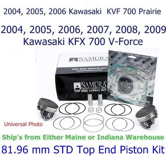 Kawasaki kvf 700 prairie, kfx 700 v-force atv 81.96 mm std top end piston kit