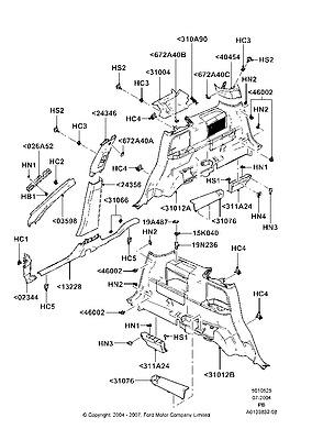 5f9z7440455baa ford panel - rear corner - inner