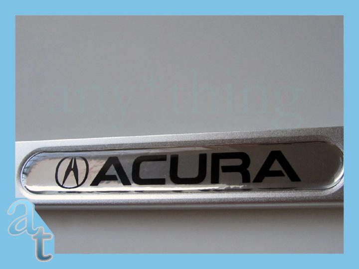 Silver acura tl s mdx aluminum license plate frame 4-hole logo chrome quality