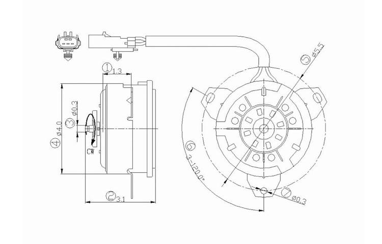 Ac condenser radiator cooling fan motor 2001-2007 chrysler pt cruiser 5017407ab