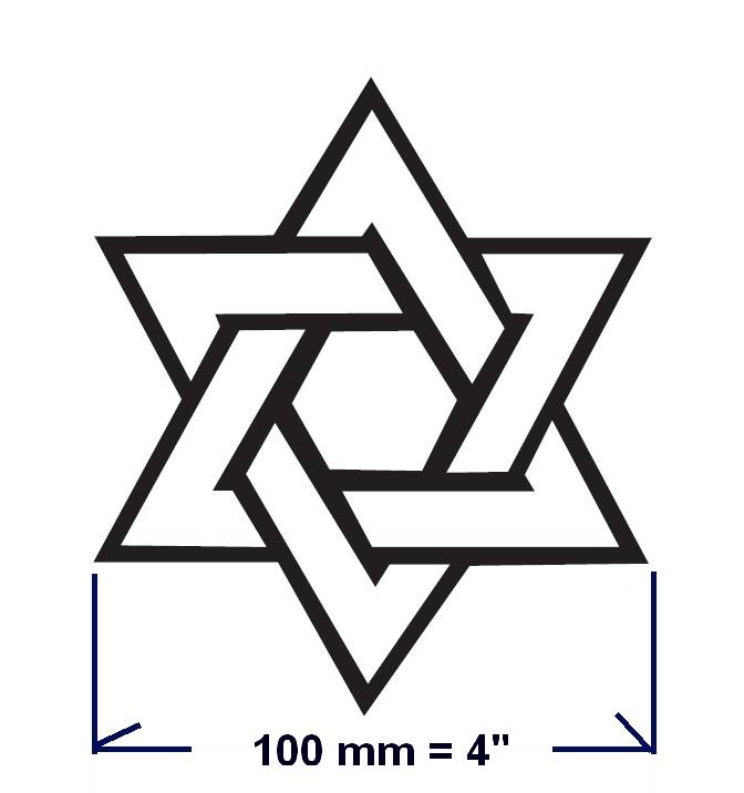 100 mm 4" star of david 03  decal vinyl sticker any colour 03